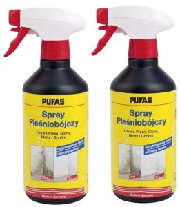 2xPUFAS ŚRODEK SPRAY NA PLEŚŃ GLONY, GRZYBY, BAKTERIE PLEŚNIOBÓJCZY 500ml  