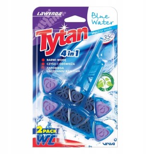 TYTAN 4w1 KOSTKA zawieszka toaletowa DO WC Blue Water lawendowa 2x40g