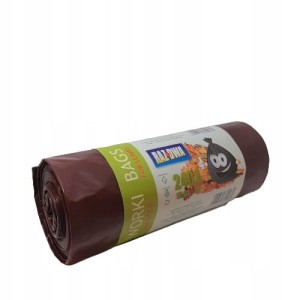 WORKI NA ŚMIECI 240L 10SZT NA ROLCE NA KOSZONĄ TRAWĘ POJEMNE BRĄZOWE