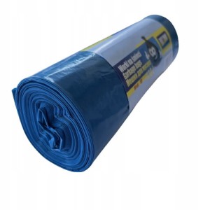WORKI NA ŚMIECI 120L 10SZT NA ROLCE FOLIA LDPE NIEBIESKIE
