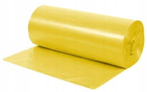 WORKI NA ŚMIECI 60L 50SZT NA ROLCE FOLIA LDPE ŻÓŁTE
