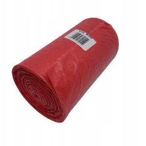 WORKI NA ŚMIECI 60L 50SZT NA ROLCE FOLIA LDPE CZERWONE