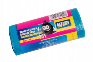 WORKI NA ŚMIECI 35L 15SZT FOLIA LDPE NIEBIESKIE